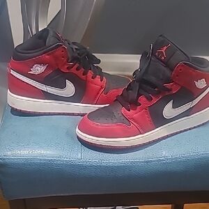 Nike Kids Red and Black High-Top Sneakers